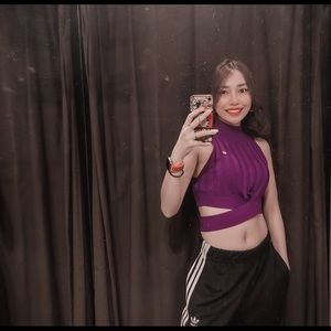 Crop-top shirt- purple color